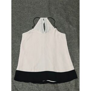 Express Women's XS Halter Top Colorblock Pink‎ Black Chiffon Tank